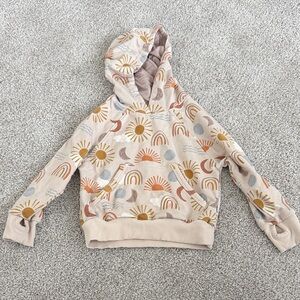 Little Sleepies Sun and Rainbow Hoodie - Cream and Orange